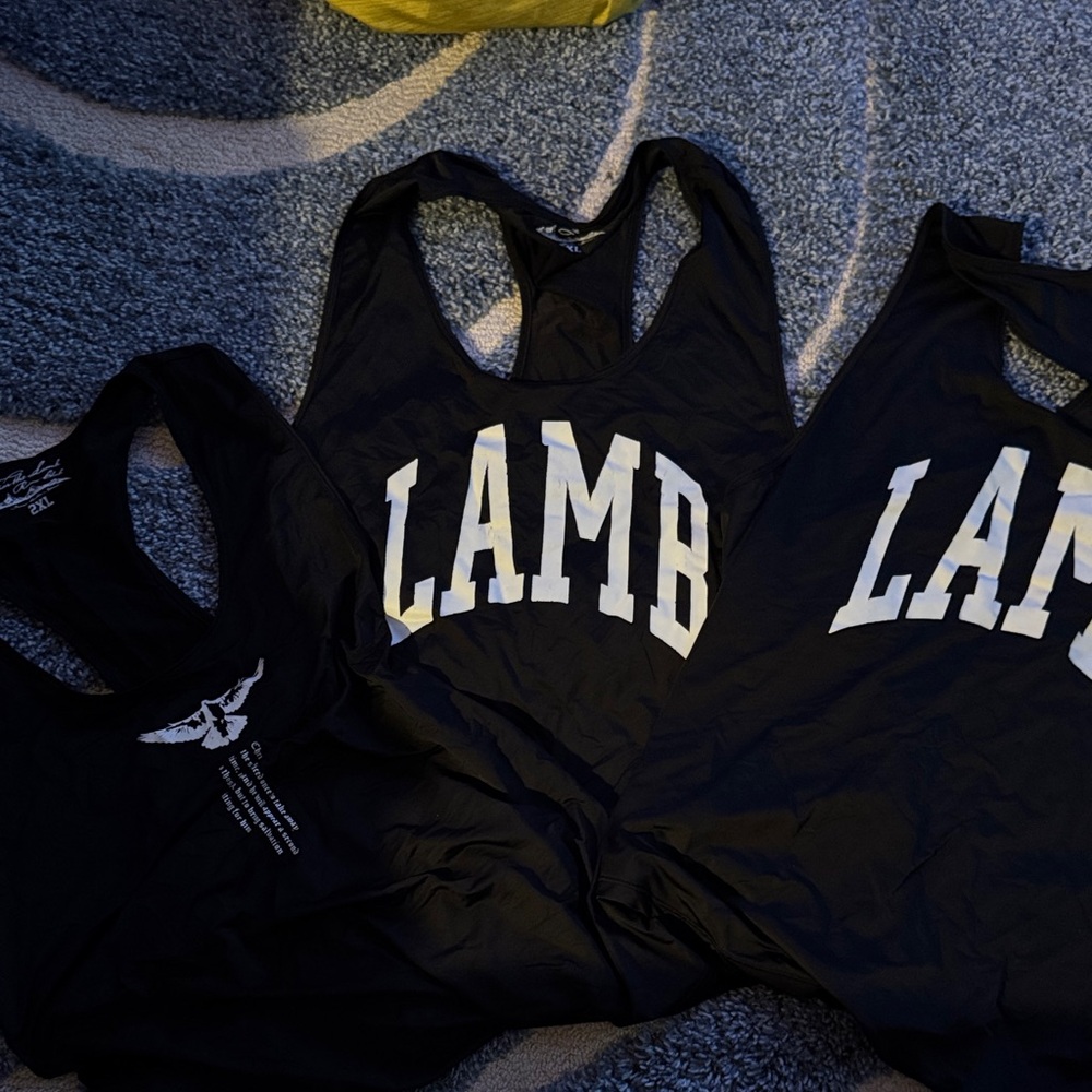 NWOT.. Black Fear The Lamb Tank Top Set-3